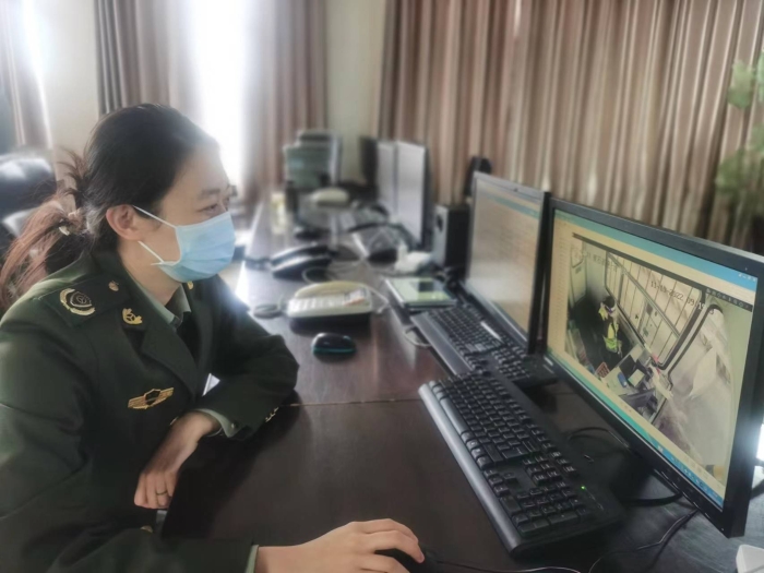 石黄分公司石家庄管理所稽核一中队通过视频监控进行检查